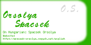 orsolya spacsek business card